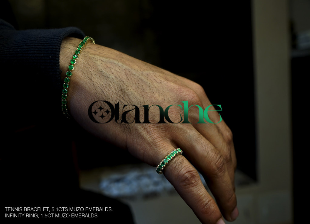 Otanche Muzo, Colobian Emerald tennis Bracelet and Muzo, Colombian Emerald Infinity ring